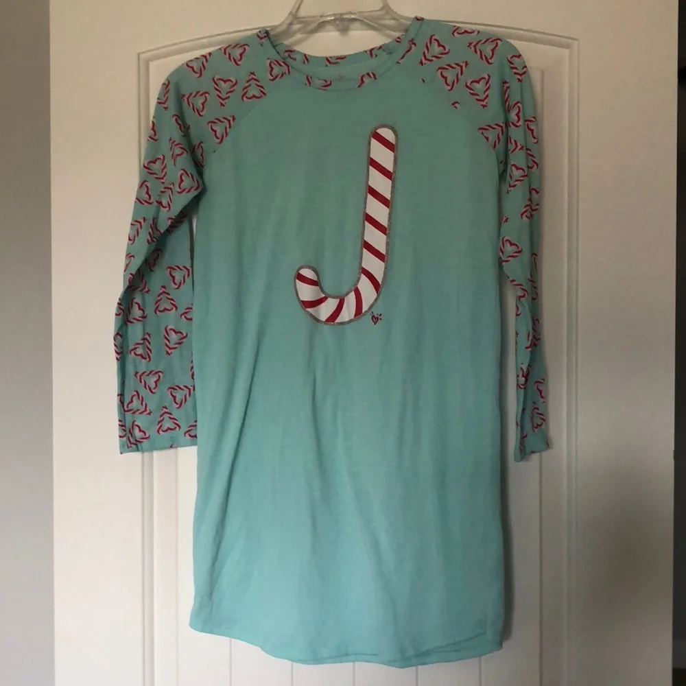 Justice Nightgown‎ Girls Size 8/10 Blue Candy Cane